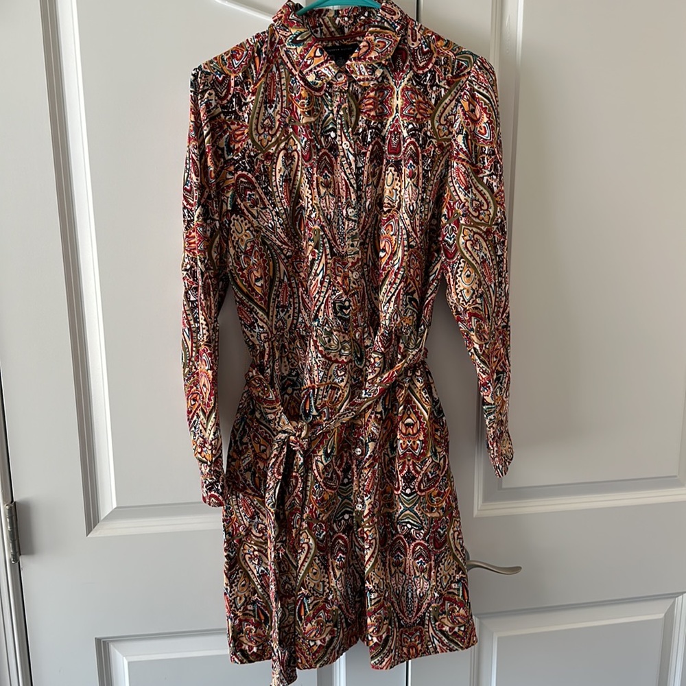 Tommy Hilfiger Fine Corduroy Belted Shirt Dress w/pockets 10
